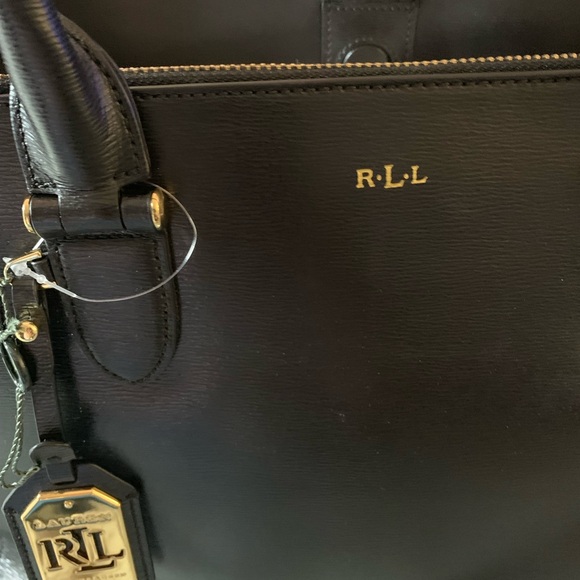 “RARE” Ralph Lauren Black Newbury Double Zip Tote, NWOT - Picture 4 of 13